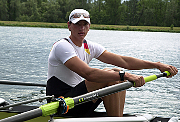 Felix Drahotta ist als 19Jähriger der jüngste Ruderer