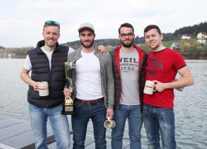 Sieger des Franz-Wimberger-Pokal als schnellster Vierer (Tibor Hettich, Daniel und Dominik Möllenbeck, Johannes Stadler)