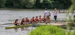 Achter mit Steuermann, Ruderruege Ratsgymnasium Osnabrück, Schülerregatta Kassel 2017