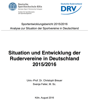 Situation und Entwicklung der Rudervereine in Deutschland 2015/2016